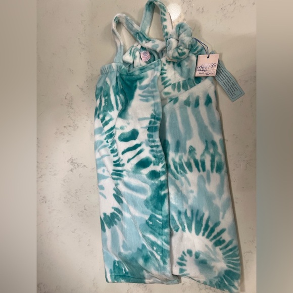 Turquoise Tie-Dye towel/robe Wrap Dress - Picture 9 of 11